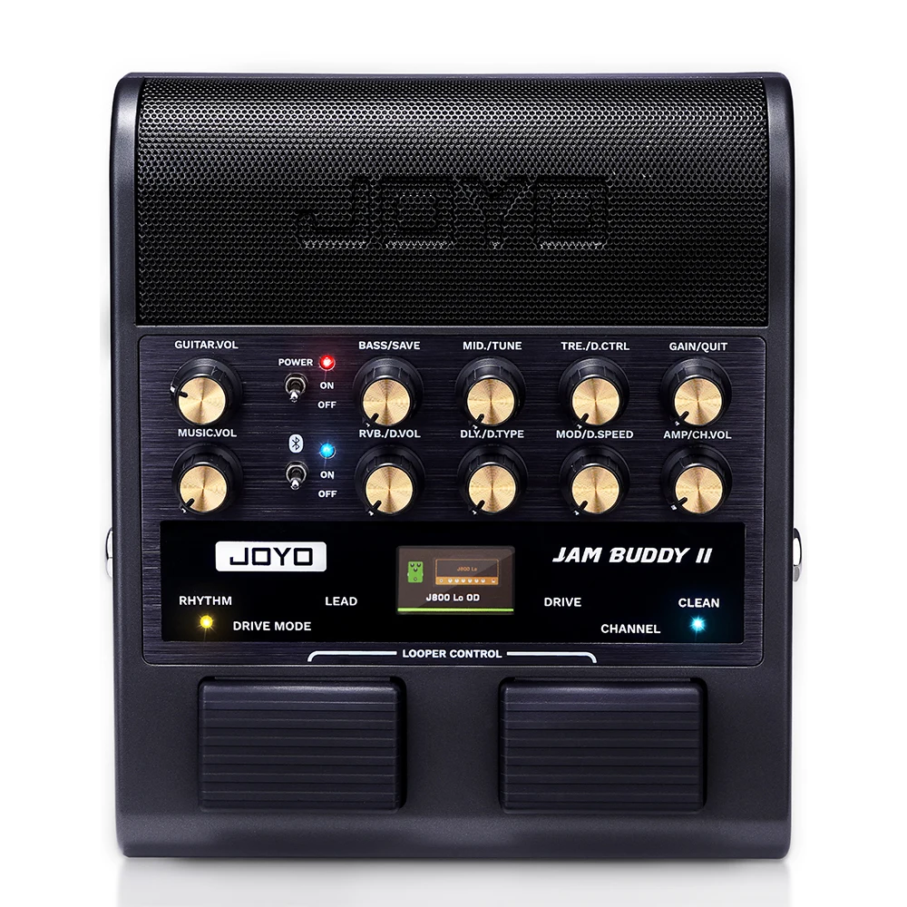JOYO JAM BUDDY II Amplificador de Guitarra Eléctrica Portátil de 10W y Pedal Multiefectos con Grabación OTG y Bluetooth para Práctica de Guitarra