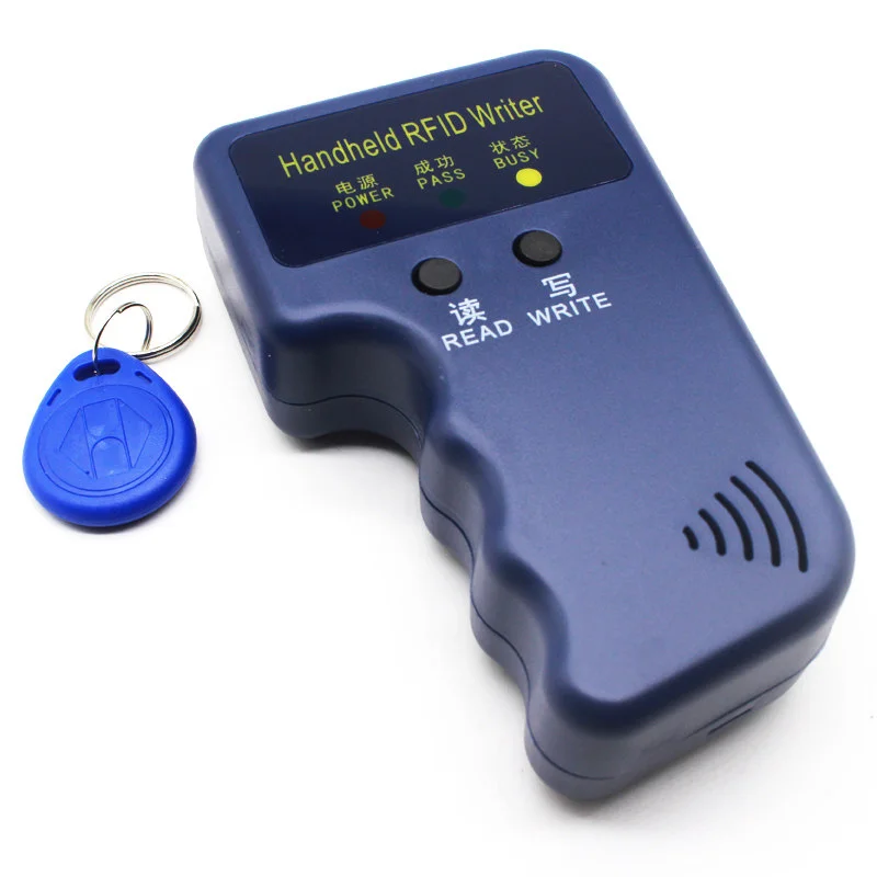 Handheld 125KHz EM4100 TK4100 RFID Copier Writer Duplicator Programmer Reader + 5pcs EM4305 T5577 Rewritable ID Keyfobs Tags