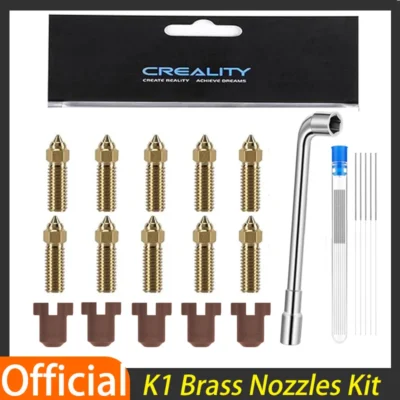 Creality oficial 10 peças k1/k1 max bico kit de bico de latão de alta velocidade com capa de silicone filamento de 1.75mm para k1/k1max/CR-M4