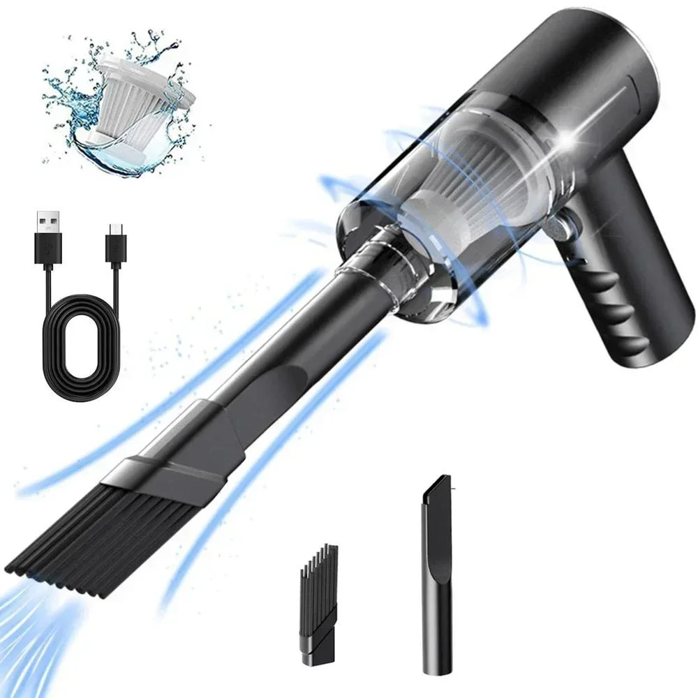 Aspirador de pó sem fio, 120w, alta potência, preto, dupla utilização para casa e carro, poderoso, portátil, aspirador de mão - Image 3