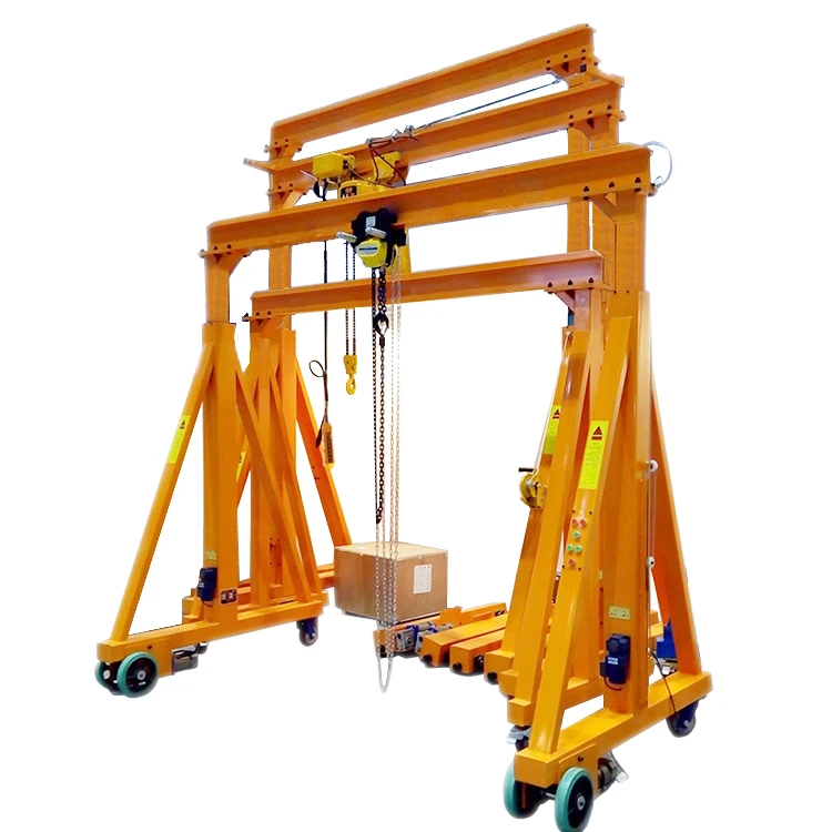 High Quality Strong Box Model Girder 10T Wire Rope Hoist Chain Hoist Mobile Portable Gantry Crane With Wheels - Image 3