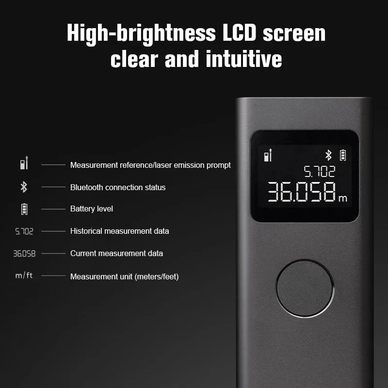 Novo Medidor de Distância a Laser Inteligente MIJIA com Display LCD, Medidor de Distância em Tempo Real, Fita Métrica, Funciona com o APP Mi Home - Image 6
