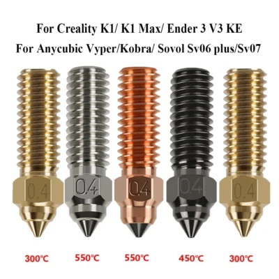 Bico de Impressora 3D de Alta Velocidade em Aço Temperado com Revestimento de Cobre para Ender 3 V3 KE, Compatível com Creality K1 / K1 Max / CR-M4