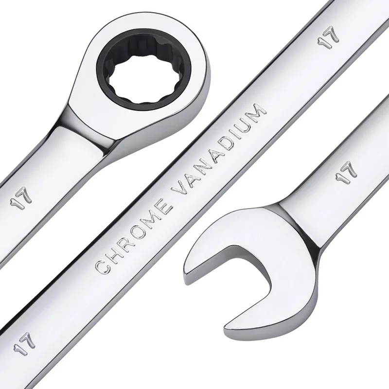 Ratcheting Combination Wrench Set, Open End Spanner, Fit para Garagem, Home DIY Reparação, Manutenção, Caixa de 12 Pontos - Image 4
