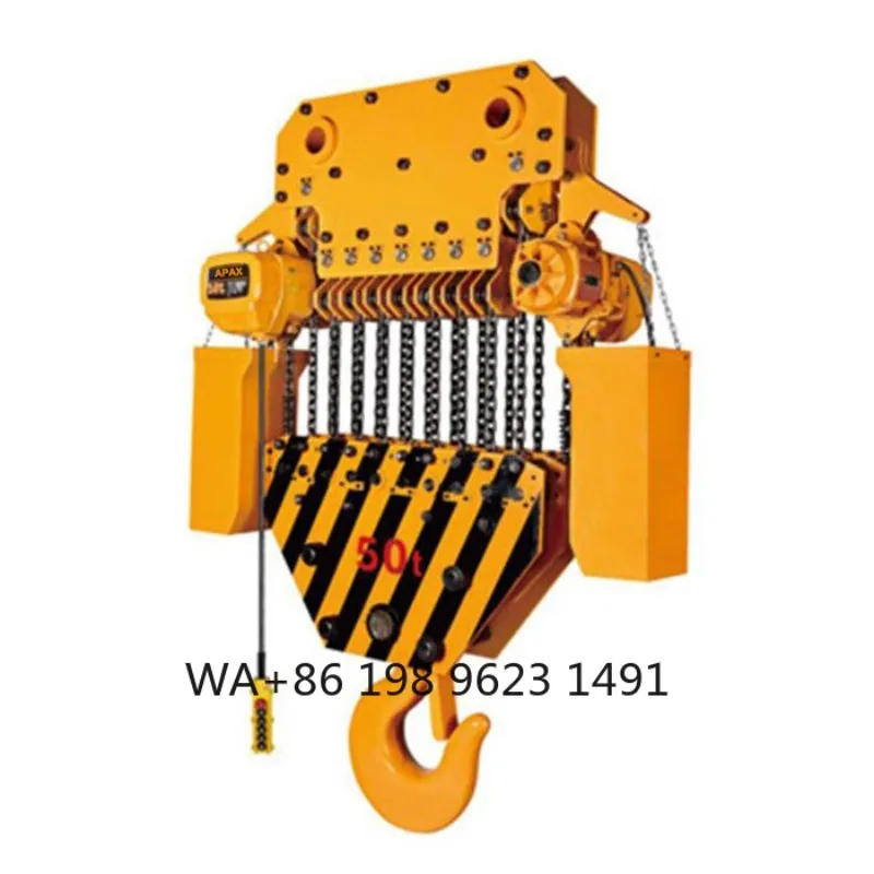 Guincho Elétrico de Cadeia de 2 Toneladas IP55 com Controle Remoto, Gancho de 12m de Comprimento, Guindaste Industrial para Construção de Hotéis