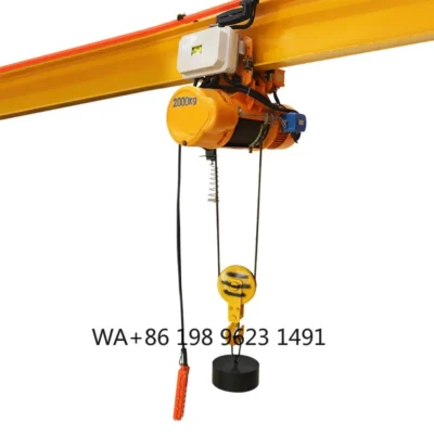 Guincho Elétrico de Cabo de Aço CD1 MD1 de 2 Toneladas com Carrinho, Mini Guindaste Industrial para Manuseio de Materiais em Construção e Armazém