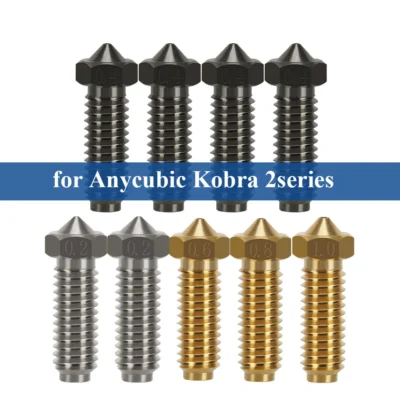 Bico de latão 1.75mm, aço endurecido para impressora ANYCUBIC Kobra 2/2 Pro/2 Plus/2 Max/Neo, peças de extremidade quente, bico de 0.2/0.4/0.6/0.8mm
