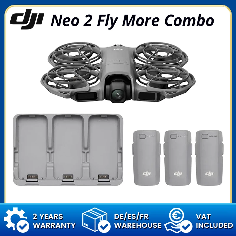 Version mondiale des drones avec caméra DJI Neo 2, imagerie 4K de haute qualité, capteur CMOS 1/2 pouce, vidéo 4K/60fps et ralenti 4K/100fps, facile à utiliser pour les débutants.