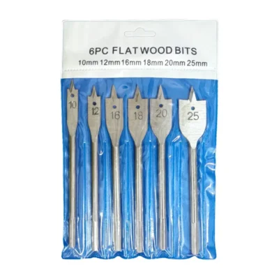 6pc Cor Natural Três Apontou Broca Plana Hexagonal Handle Carpintaria Buraco Abridor De Madeira Board Drilling Bit Tool Set