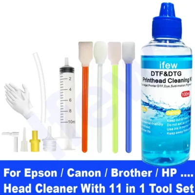 Kit de limpeza de cabeça de impressora jato de tinta 100ml, compatível com epson hp brother canon bico e limpador de cabeça de impressão para limpeza de cabeça de impressoras