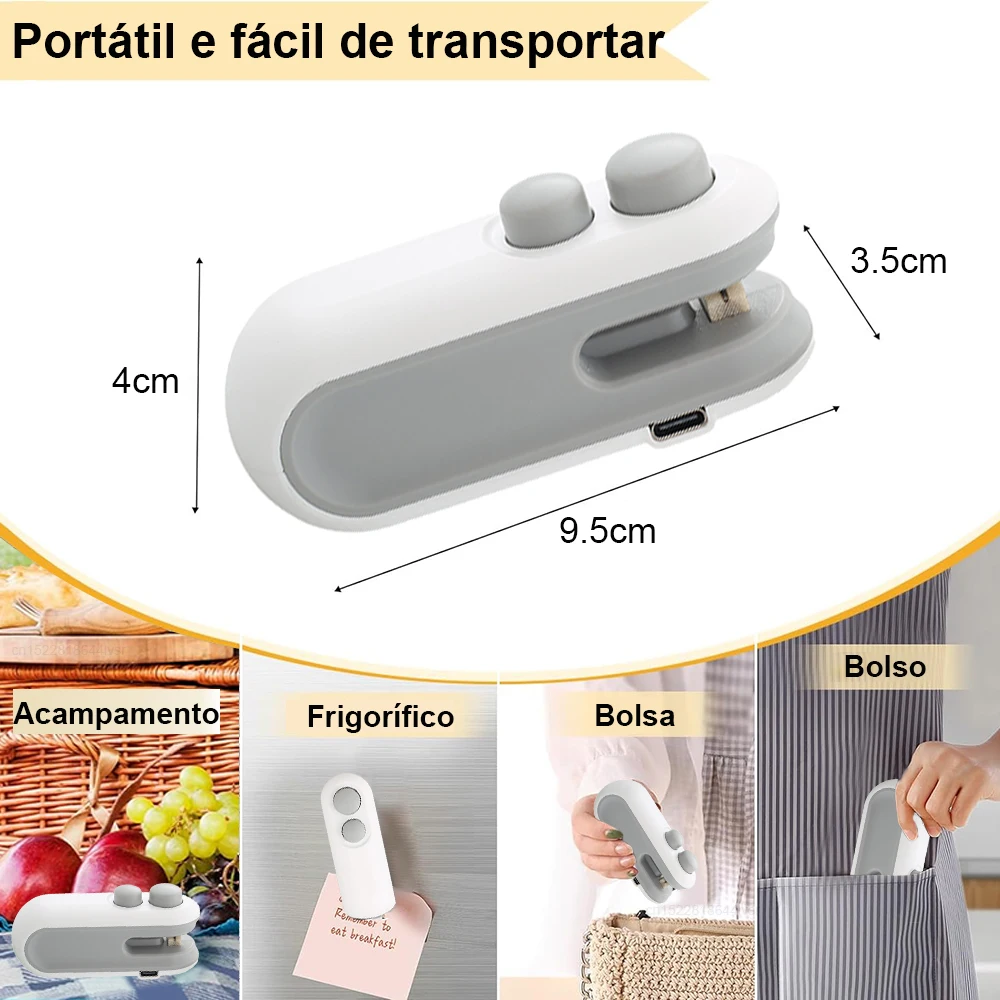 Mini Máquina De Selagem De Saco De Calor Aferidor De Embalagem Aferidor De Alimentos De Plástico Saco de clipe Selador de mão Embalagem de alimentos - Image 10