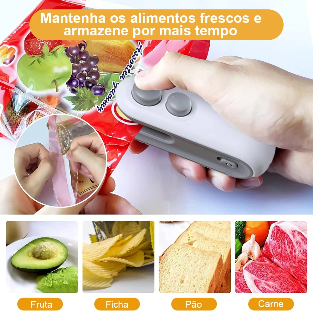 Mini Máquina De Selagem De Saco De Calor Aferidor De Embalagem Aferidor De Alimentos De Plástico Saco de clipe Selador de mão Embalagem de alimentos - Image 6