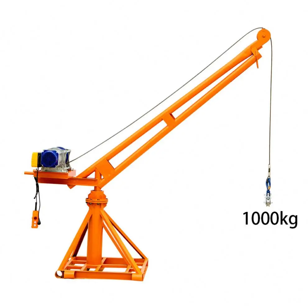360 ° Grue électrique compacte rotative avec palan pour le levage de matériaux de construction, applications industrielles et multi-industrielles - Image 3