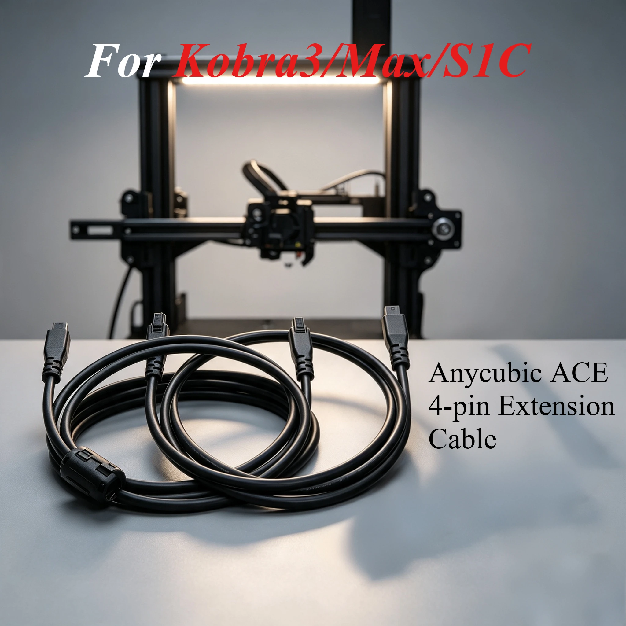 4-Pin Extension Cable for Anycubic Kobra3 / Kobra 3 Max / S1C ACE Module, 3D Printer Wiring Replacement Accessories