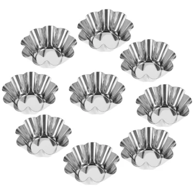 12 Peças de Formas Reutilizáveis de Aço Inoxidável para Sobremesas, Formas Antiaderentes para Tortinhas, Cupcakes, Muffins e Biscoitos - Utensílios de Cozinha para Confeitaria