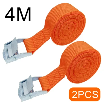 2 pçs 4m liga de zinco fivela de pressão palete correias de carga bagagem fixa carro apertador tensor cintas catraca tie-down cinto