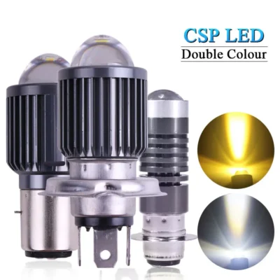 1 pçs 10000lm h4 led farol da motocicleta h6 ba20d p15d led csp lente branco amarelo hi lo feixe moto scooter luz de corrida
