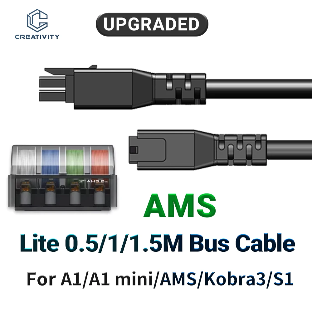 Bamb Lab AMS Lite 0.5/1M/1.5M 4-Pin Male/Female Extension Cable High-Quality Flexible Wire for A1/A1 Mini/Kobra 3/S1 3D Printer