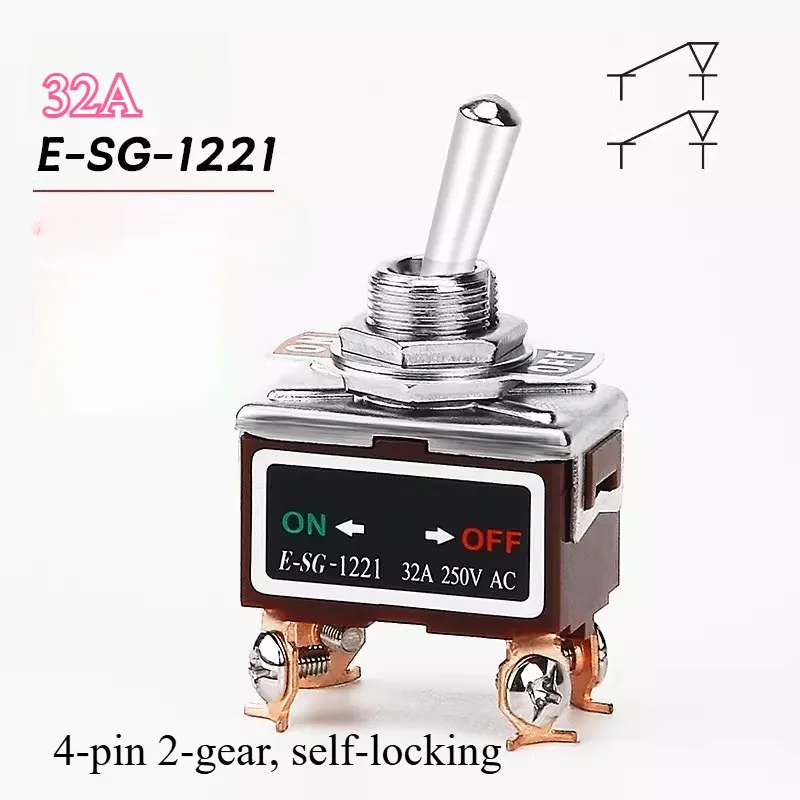 Chave Seletora de Alavanca 1021T/402T/1221T para Soldagem, Tipo Rocker de Perna Reta 1322T/1321/6, Chave Seletora de Potência de 3 Posições/2 Posições, 32A 250V AC - Image 5