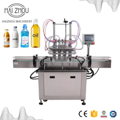 HAIZHOU 4 Head Automatic Liquid Filling Machine, for Cosmetic Food Pharmaceutical Bottling, Filling Equipment High Accuracy