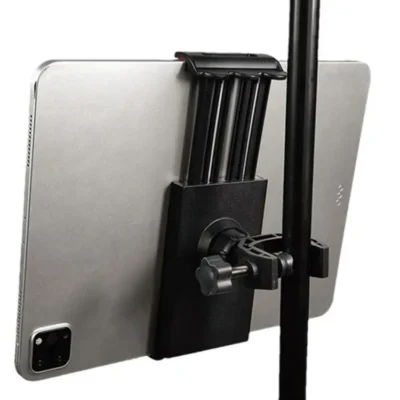 Universal Microphone Stand Mount Holder 360 ° Rotation Adjustable Clip Phone Bracket for Cellphone and Tablet Musical Instrument