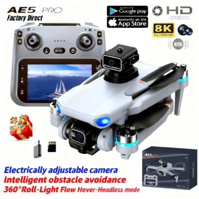 2026 New AE5 Pro Drone 8K HD 4.5" Screen Control 20 Min Battery Headless Mode Helicopter 360° Flip Quadcopter Mini Drone Kid Toy