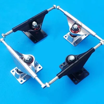 Aluminum Alloy 5inch Skateboard Trucks Double Rocker Four-wheel Skateboard Steering Bracket Silver Black Impacts Resistance