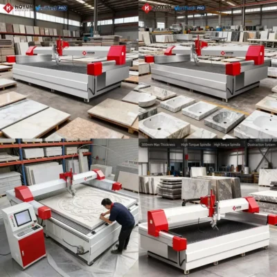 Máquina de Corte a Jato de Água CNC Hongyi 2026, Cortadora de Pedra de 5 Eixos para Azulejos, Vidro, Metal e Cerâmica