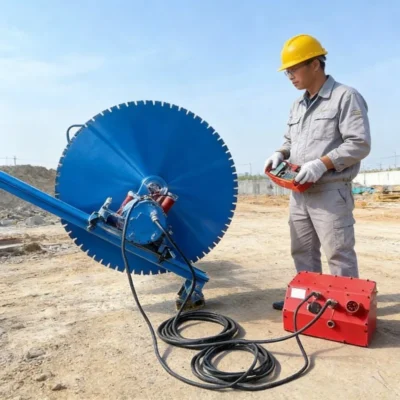 High Frequency Electric Wall Saw Machine For Precise Concrete Cutting 1200mm Blade Track Mounted Saw For Demolition Project