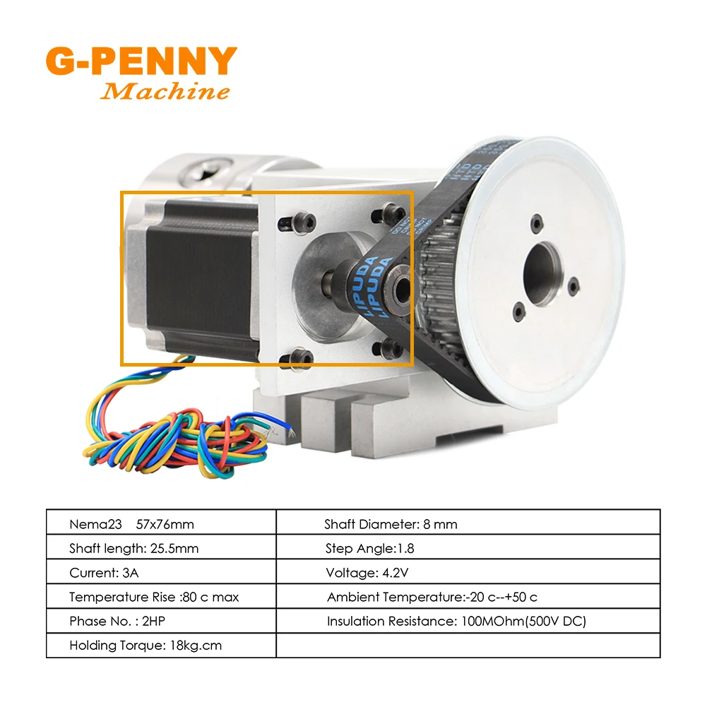 G-PENNY 4o eixo 3/4 mandíbula 80mm cabeça divisória/eixo de rotação/eixo A Nema23 57HS7630A4 + cabeçote móvel TS-01 R - Image 5