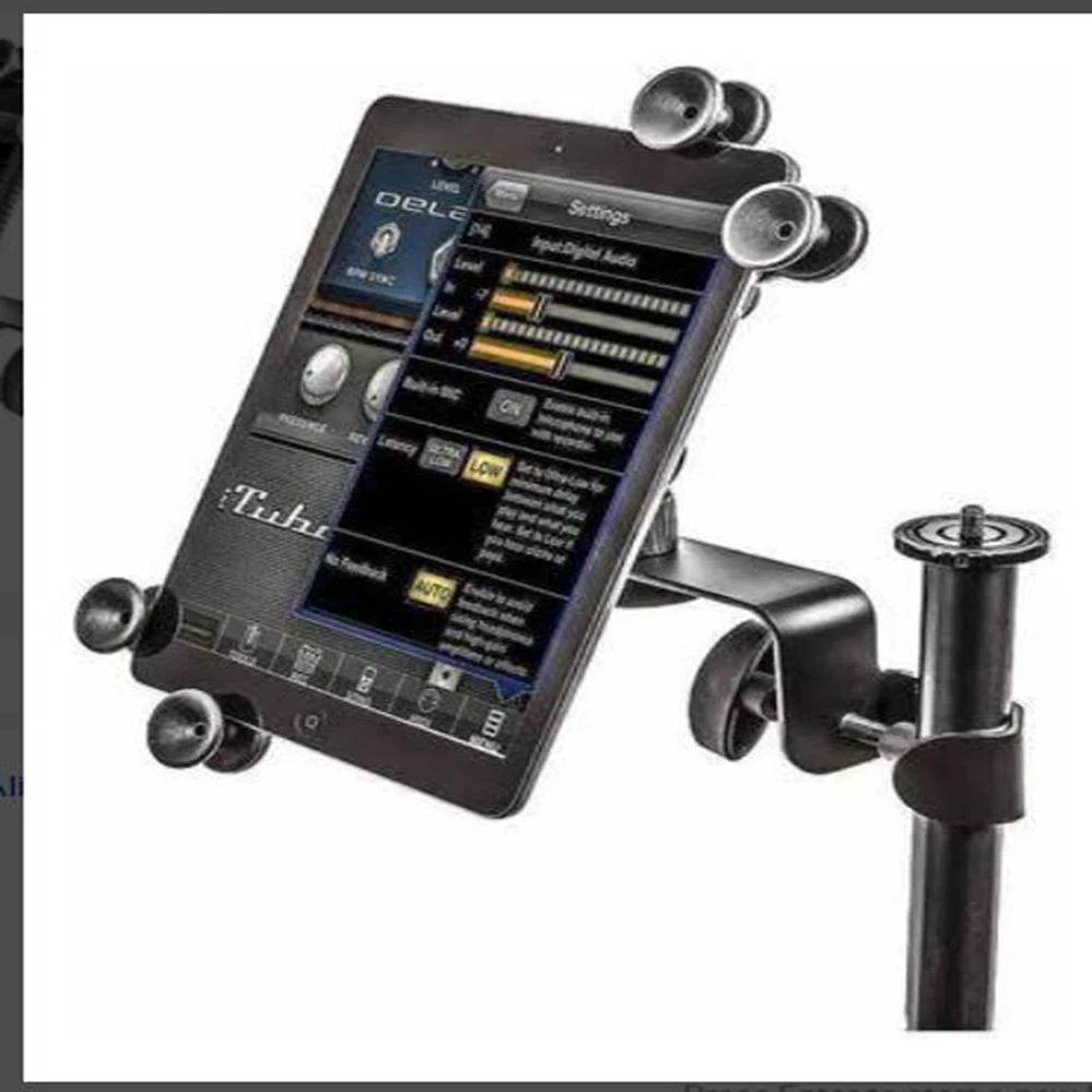 7-14 Inches Adjustable Tablet Holder Mount 360 Degree Swivel Clamp For Microphone Stand For Apple iPad Pro Air Mini Google Nexus - Image 6