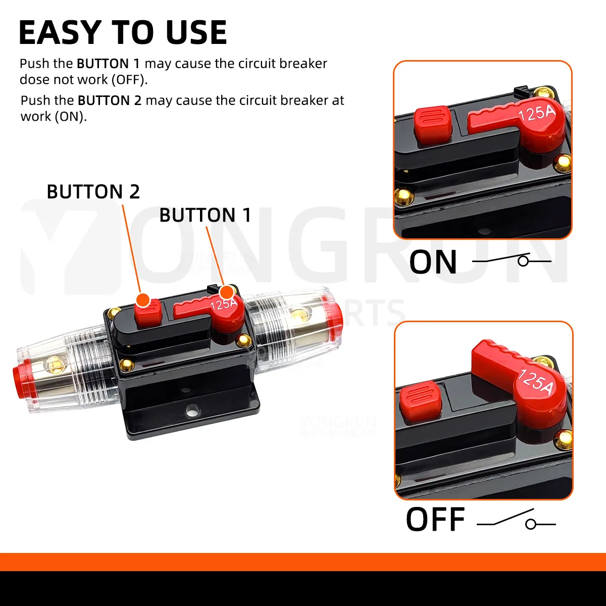 Circuit Breaker 20A to 300A Manual Reset for Car Audio System Waterproof Marine Circuit Breaker Reset Fuse 12V- 48V DC 40A 60A - Image 6