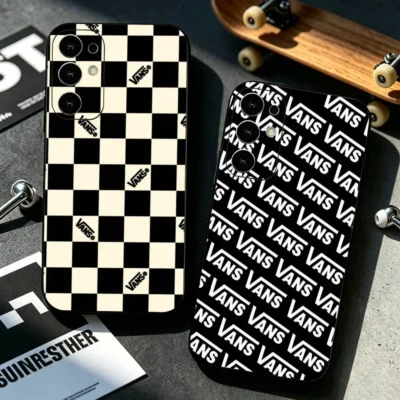 V-vans LOOG Classic Brand Phone Case Black Silicone Soft For Samsung S25,S24,S21,S22,S23,S30,Ultra,S20,Plus,Fe,Lite