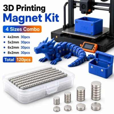 120pcs 3D Printing Magnets Set For Bambu Lab 4 Different Sizes Powerful Neodymium Magnet 3d Printing Tools Kit for DIY Parts