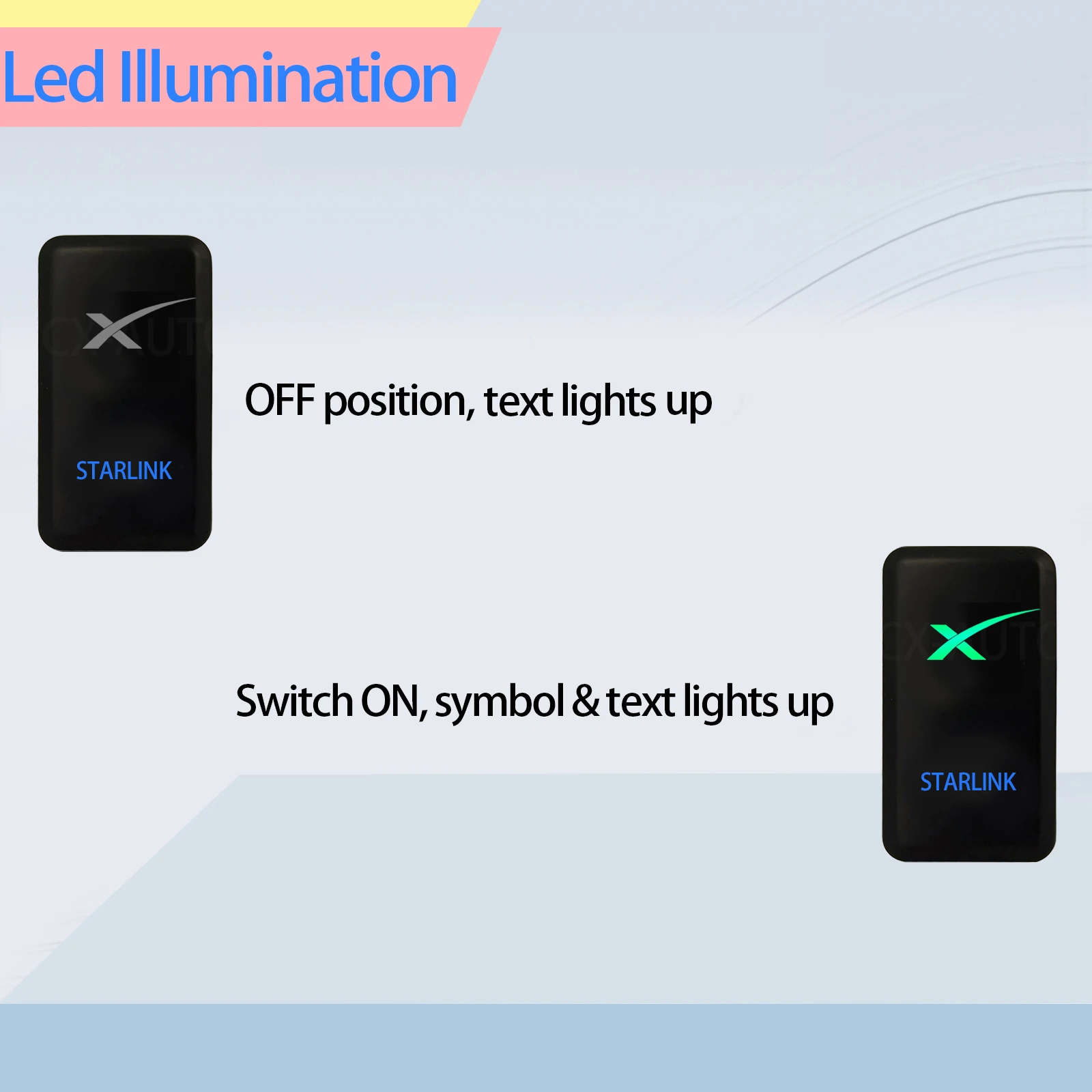 Botão Interruptor Liga-Desliga 12V 3A com Luz LED Azul para Antena Wifi Starlink para Toyota Tacoma FJ Cruiser Highlander Hilux 4Runner Prado - Image 4