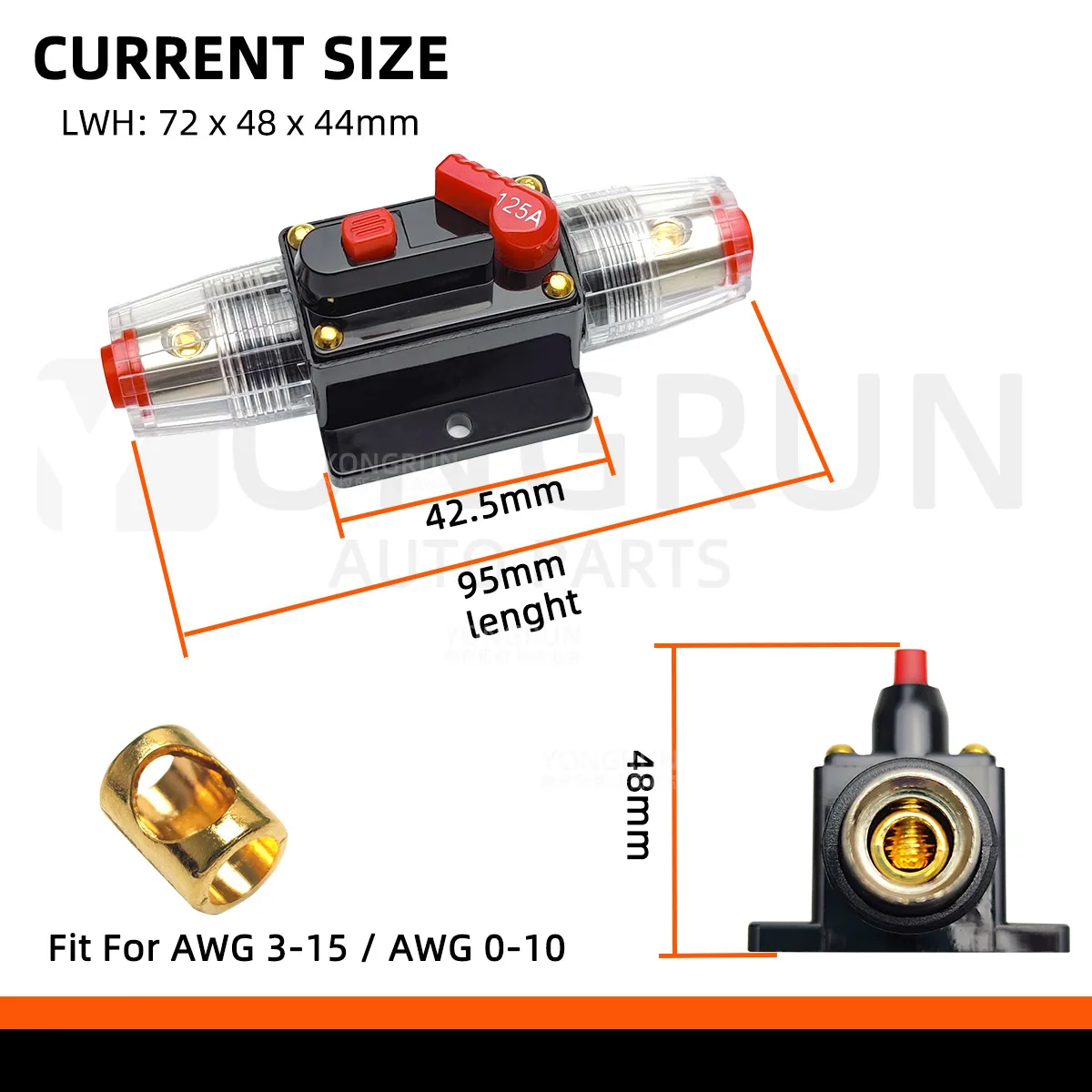 Circuit Breaker 20A to 300A Manual Reset for Car Audio System Waterproof Marine Circuit Breaker Reset Fuse 12V- 48V DC 40A 60A - Image 5