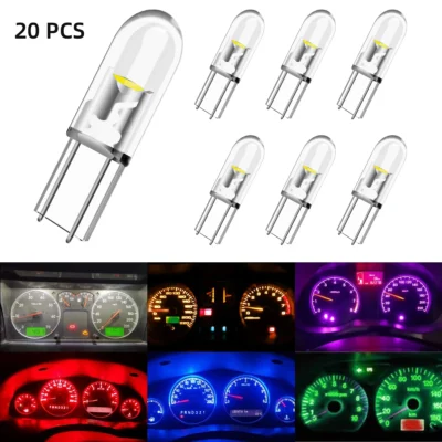 10/20/100pcs T5 W3W COB Bulbs Instrument Panel Indicator Lights Diode Car Dashboard Warning Signal Lamp Speedometer Reading Lamp