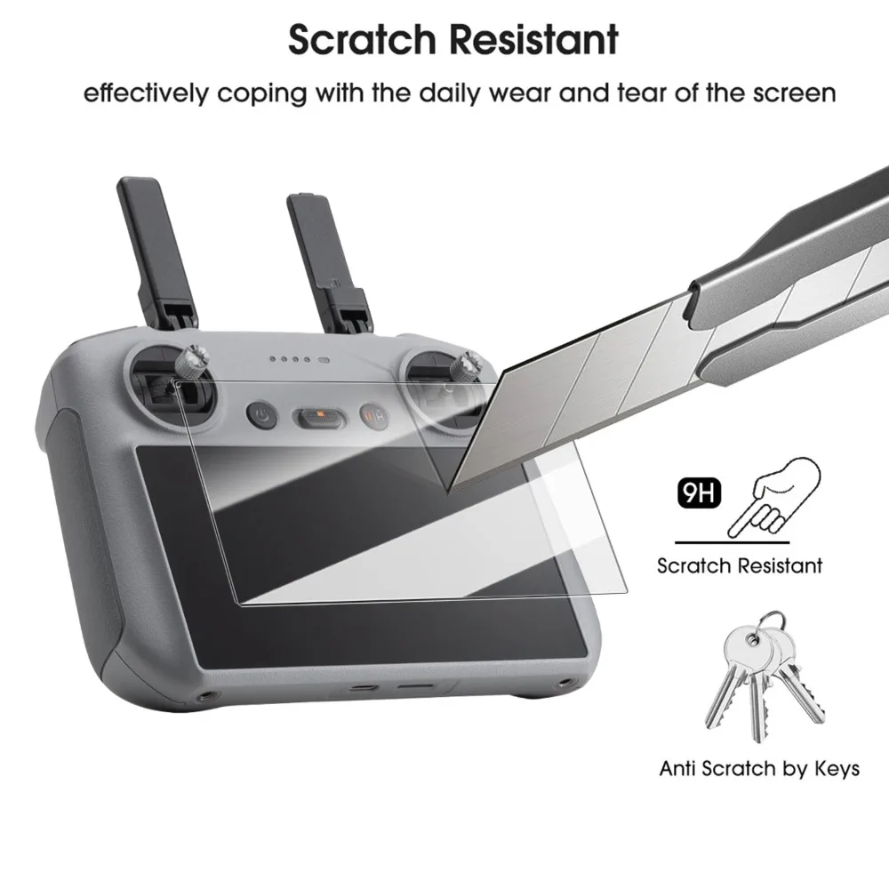 Protecteurs d'écran en verre trempé pour télécommande DJI RC 2/1, Films anti-rayures, Film de protection transparent HD pour DJI RC RC2 - Image 5