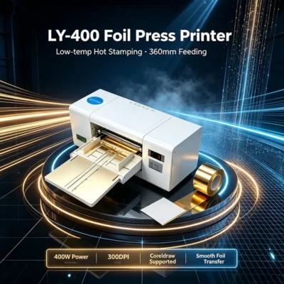LY-400 A/B/C/D Low-temp Hot Stamping Foil Press Printing Machine 400W, 360mm Feeding Width, Support Coreldraw, 300DPI Resolution