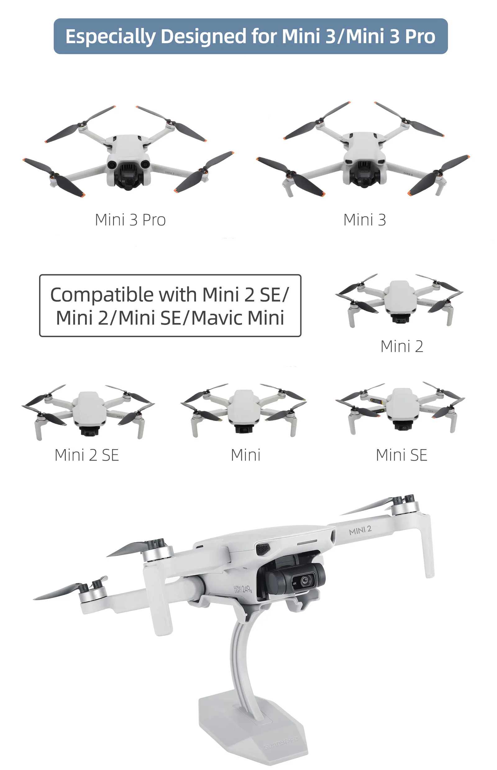 Desktop Display Stand Drone Mount Base Bracket for DJI Mini 3 Pro/Mini 3/Mini 2 SE/Mini 2/Mini SE/Mini Universal Accessories - Image 3