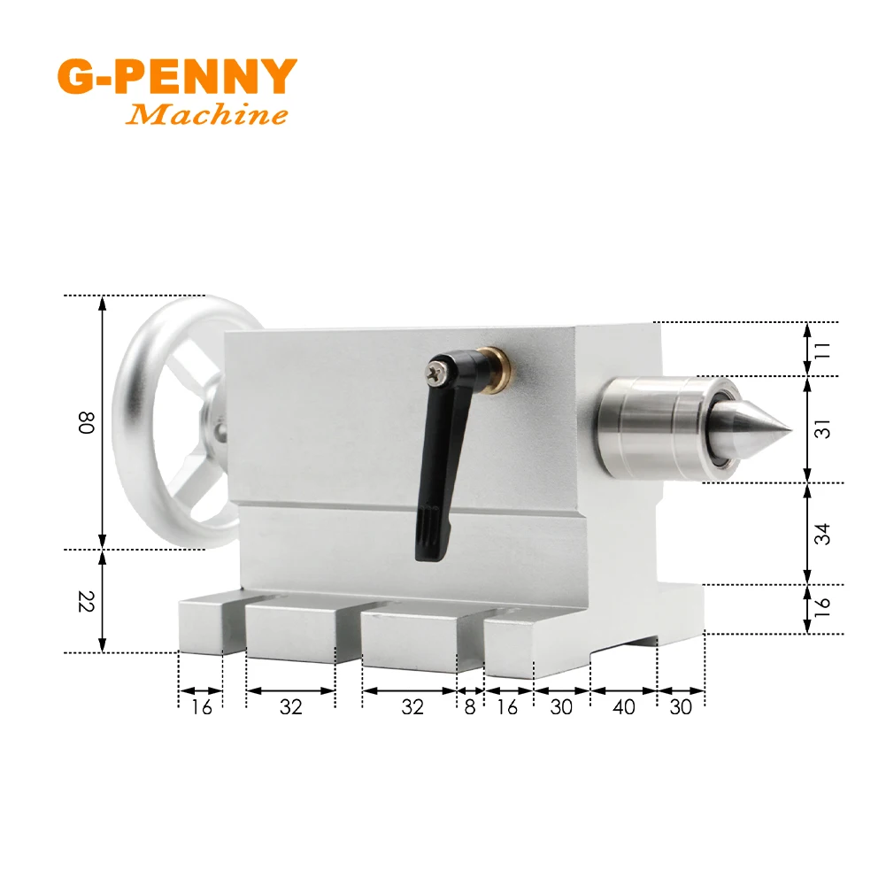 G-PENNY 4o eixo 3/4 mandíbula 80mm cabeça divisória/eixo de rotação/eixo A Nema23 57HS7630A4 + cabeçote móvel TS-01 R - Image 3