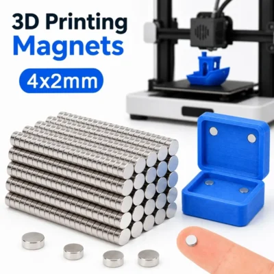 Kit de Ferramentas para Impressão 3D, Ímãs de Impressão 3D 4x2mm N35 NdFeB, Ímãs Redondos Poderosos e Permanentes, Ferramenta para Impressora 3D para Modelos DIY