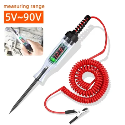 6V 12V 24V Car Truck Voltage Circuit Tester Pen, 5V-90V Digital Display Auto Test Light Probe for Automotive