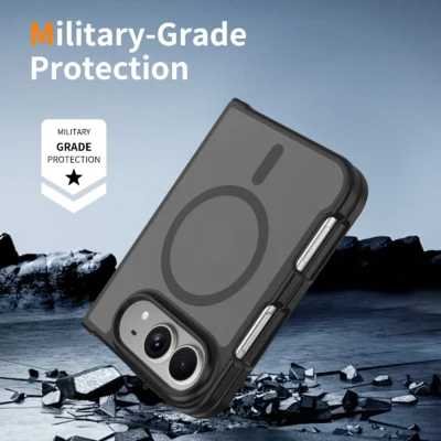 Ultra Slim Matte Magnetic Phone Case for IPhone Duo 18 Fold Built-in Screen Protector Shockproof Full Body Protective Cover