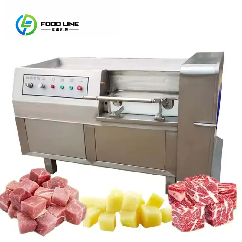 Customized Industrial Automatic Frozen Meat Dicing Machine High-Precision Meat Cubes Cutting Equipment High Efficiency