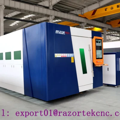 6000W Whole Cover CNC Fiber Laser Cutting Machine Auto Exchange Platform for Industrial Carbon Steel