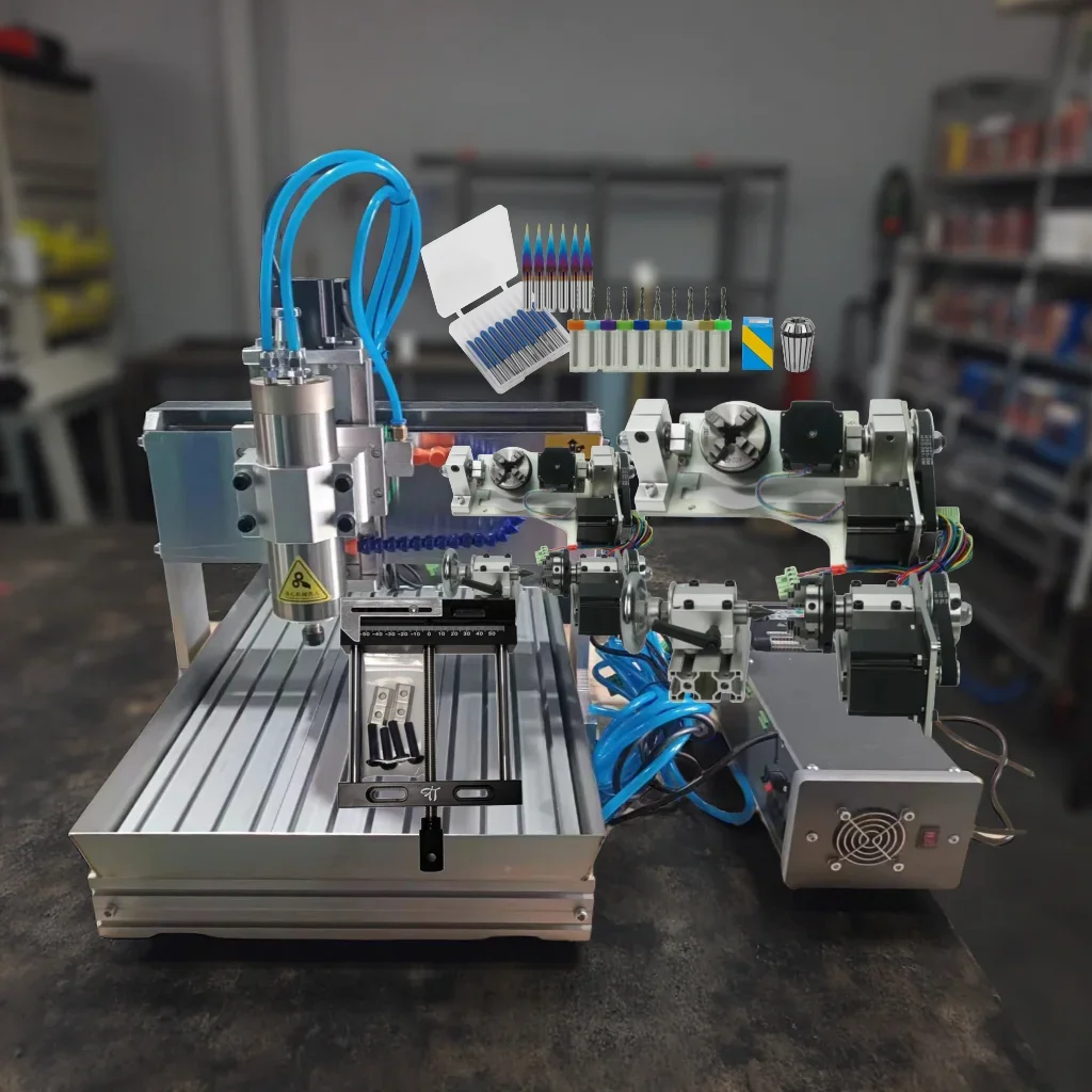 Máquina de Gravação CNC de Alumínio Refrigerada a Água 3/4/5 Eixos 2030 3040 3060 4060 5080, Router CNC para Madeira, Gravador de Metal, Torno de Perfuração e Fresagem