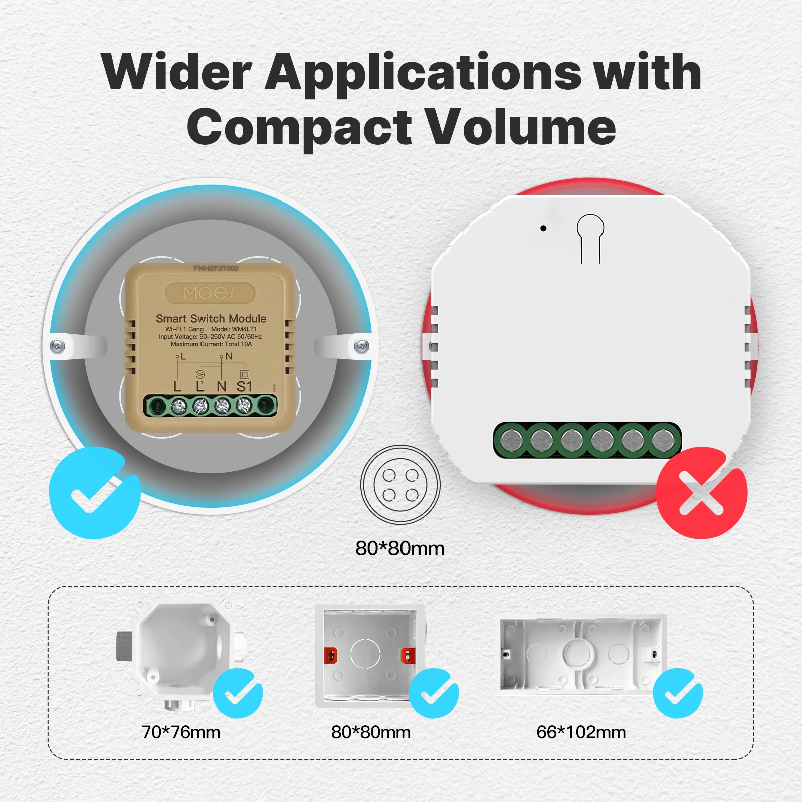 MOES Mini Smart Switch 1-4 Gang,WiFi/Zigbee DIY Module,Works with Alexa&Google Home,Timer&Voice Control,Home Automation - Image 2
