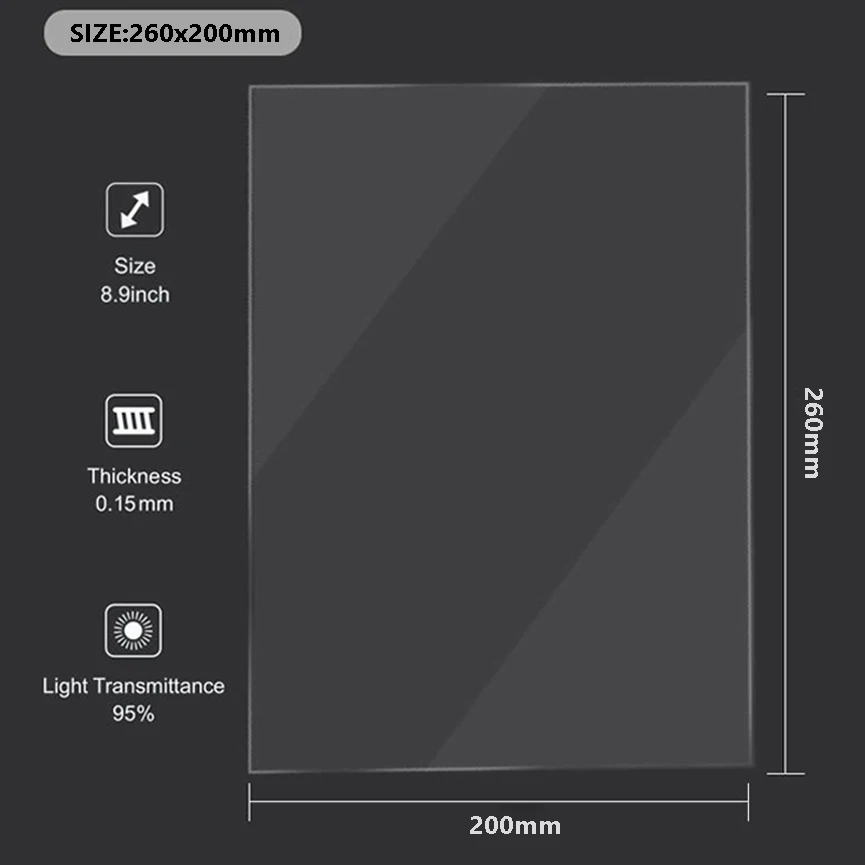 5Pcs FEP Film 8.9Inch 260*200*0.15mm For ANYCUBIC Mono X 4k 6k Mono X2 M3 Plus Elegoo Saturn 3D Printer Parts Accessories LCD - Image 2