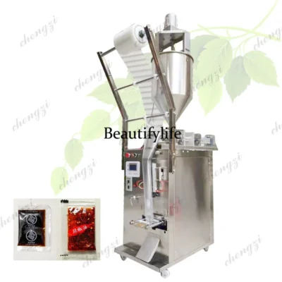 SS81 Packing Sealing Machine Peanut Butter Vinegar Tomato Soy Sauce Edible Oil Liquid Filling Sealing Making Bag Machine